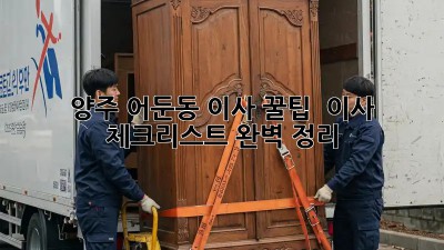 양주 어둔동 이사 꿀팁 🍯 이사 체크리스트 완벽 정리!
