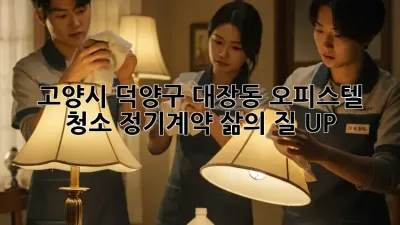 고양시 덕양구 대장동 오피스텔 청소 정기계약, 삶의 질 UP!